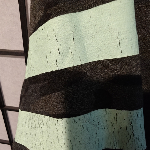 Sundry For Evereve Green Camo Pullover Drop Sleeve Sweatshirt With Mint Stripes - Picture 6 of 11
